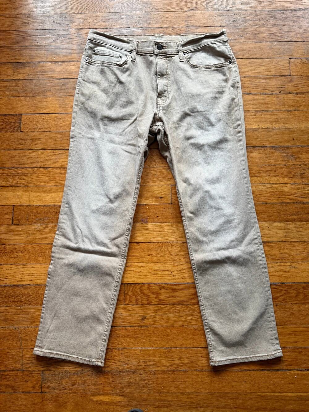 GOODFELLOW Total Flex Slim Straight Tan Jeans sz 36w